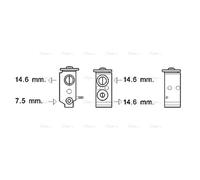 AVA Aircon Expansion valve KA1277 for HYUNDAI IX35 (2010) 2.0 CRDI/CRDI VGT etc