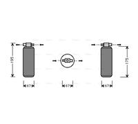 AVA Aircon Receiver Dryer Filter RTD015 for OPEL MOVANO (1999) 2.2 DCI etc
