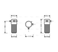 Air conditioning dryer R 134a VOD105 AVA QUALITY COOLING for VOLVO S90 I