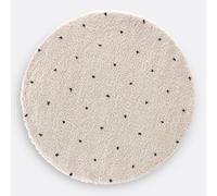Ava Berber-Style Round Rug in Polka Dot white/black