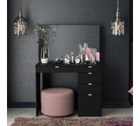 Ava Black 5 Drawer Single Dressing Table