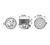 AVA Blower Fan DA8012 for DACIA LOGAN MCV (2005) 1.5 DCI etc