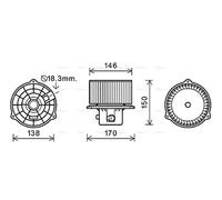 AVA Cabin Fan Blower Motor HY8556 for HYUNDAI ACCENT (2000) 1.5 etc