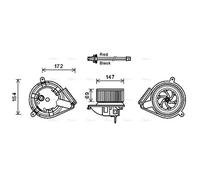 AVA Cabin Fan Blower Motor MS8617 for VW LT 28 (1996) 2.3 etc
