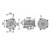 PRASCO MS8624 Heater blower motor