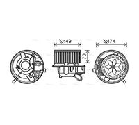 AVA Cabin Fan Blower Motor VN8339 for SEAT ALTEA (2004) 1.9 TDI etc