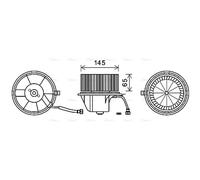AVA Cabin Fan Blower Motor VN8351 for VW CAMPMOBILE (1991) 2.5 -/TDI etc