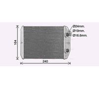 AVA Cabin Heater Core FT6476 for FIAT 500C (2008) 1.4 etc