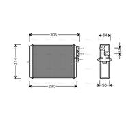 AVA Cabin Heater Core VOA6110 for VOLVO S60 I (2001) S60 2.4 BIFUEL etc