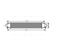 AVA Charge Air Intercooler FT4321 for FIAT BRAVO (2007) 1.9 JTD etc