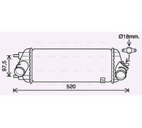 AVA Charge Air Intercooler KA4281 for Hyundai IX35 (2010) 1.7 CRDI