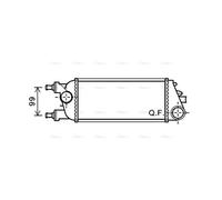 AVA Charge Air Intercooler LC4100 for CHRYSLER YPSILON (2012) 1.3 etc