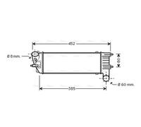 AVA Charge Air Intercooler PEA4204 for CITROËN C5 (2001) 2.2 HDI etc