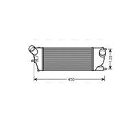 AVA Charge Air Intercooler PEA4345 for CITROËN C5 (2005) 1.6 HDI etc