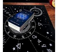 AVA Collections 36x36 Inch Altar Cloth Gold & Silver Printed on Black Cotton Fabric, Handmade Boho Spiritual Cloth for Tarot, Rituals Meditation Witchy Home Decor Table Cover (12 Constellation)