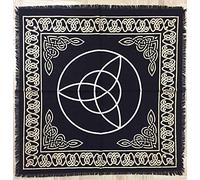 AVA Collections Altar cloth 24 x 24 inches Gold Silver Tarot Table Cloth witchcraft Wicca altar Spiritual Healing Tarot Table Mat Prints Board Game Ritual Table Cover (Triquetra)