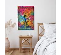 AVA Collections Colourful Tapestry Tree of Life Wall Hanging Decorative Cotton Wall Art Boho Psychedelic LIving Room Bedroom Decor Home Decor (Multicolour- Tree of Life, 40x30 Inches (102x76 cm))