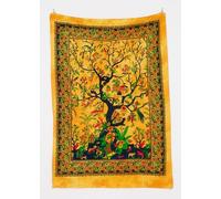 AVA Collections Cotton Tapestry Wall Hanging Mandala Decorative Cotton Boho Psychedelic Bedspread Throw Picnic Mat Home Decor (Yellow- Tree of Life, 40x30 Inches (102x76 cm))