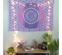 AVA Collections Cotton Tapestry Wall Hanging Mandala Decorative Cotton Boho Psychedelic Bedspread Throw Picnic Mat Home Decor (Purple- Ombre Mandala, 40x30 Inches (102x76 cm))