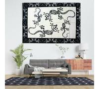 AVA Collections Cotton Wall Hanging Lizard Iguana Reptile Poster Tapestry Wall Hanging Dorm Collage Bohemian Art Psychedelic Small Hippie Wall Art 30x40 inches (Black and White, Lizard)