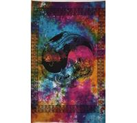AVA Collections Dragon Wall Tapestry, Multicoloured Wall Hanging Psychedelic Tapestries, Indian Cotton Table Cover New Wall Decor, Wall Art Hippie Bedroom Décor (Multicolour, Dragon Yin Yang)