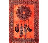 AVA Collections DREAM CATCHER Wall hanging poster Mandala Tapestry Tie Dye Print Cotton Poster 40x30 inches (Orange)
