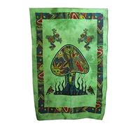 AVA Collections HANDMADE MASHROOM Mandala Wall Hangings Tapestries Wall Decor Small Poster Boho Decor Size 40" x 30" inches (Green)