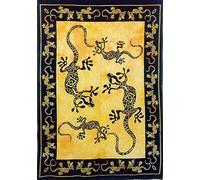 AVA Collections Hippy Wall Hangings Lizard Iguana Animal Tapestry Hippie Decor Tapestry Wall Hanging Bohemian Art Psychedelic Small Wall Hanging 30x40 inches (Yellow, Lizard)
