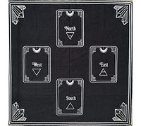 AVA Collections Large Black Altar Cloth Tarot Black Magic Table Cloth Witch Wiccan Witchcraft Pagan Throw Ritual Cloth Tarot Board Cloth 60x60cm (Directional)