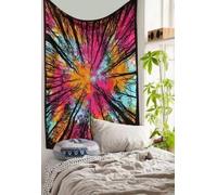 AVA Collections Large Wall Hanging Tapestries Cotton Boho Trippy Twin Tapestries Mandala Elephant Wall Art Hippie Bohemian Tapestry 85x54 inches (Jungle Forest- Multi)