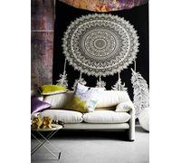 AVA Collections Multicolour Wall Hangings Tapestries Elegant Boho Roon Decoration Beach Throw Table Mat Yoga (85 x 54 inches, Drean Catcher-White)