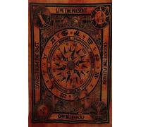 AVA Collections Orange CELTIC CYCLE OF AGES Wall Hanging Cotton Tie dye Wall Tapestry Galaxy Astrology Tapestry Boho Table Mat 40 x 30 inches (Orange, Cycle of Ages)