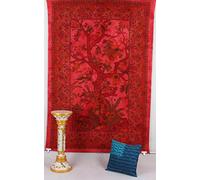 AVA Collections Orange Tapestry Tree of Life Wall Hanging Decorative Indian Cotton Boho Psychedelic Twin Bedspread Throw Picnic Mat Home Decor (Orange- Tree of Life, 85x54 inches (215 x 140 cm))