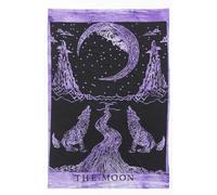 AVA Collections Tapestry Multicoloured Wall Hanging Psychedelic Tapestries Indian Cotton Poster Picnic Sheet Wall Decor Blanket Wall Art Hippie Bedroom Décor (Purple, Crying Wolf and Moon)