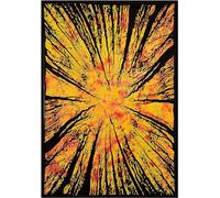 AVA Collections Tapestry Multicoloured Wall Hanging Psychedelic Tapestries Indian Cotton Poster Picnic Sheet Wall Decor Blanket Wall Art Hippie Bedroom Décor (Yellow, Forest/Jungle)