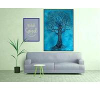 AVA Collections Tapestry Multicoloured Wall Hanging Psychedelic Tapestries Indian Cotton Poster Picnic Sheet Wall Decor Blanket Wall Art Hippie Bedroom Décor (Blue, Tie Dye Jungle Tree)