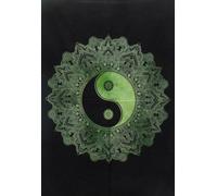 AVA Collections Tapestry Multicoloured Wall Hanging Psychedelic Tapestries Indian Cotton Poster Picnic Sheet Wall Decor Blanket Wall Art Hippie Bedroom Décor (Green, Flower Yin Yang)