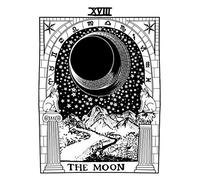 AVA Collections TAROT CARD Cotton Wall Hanging Poster Tapestry Hippie Bohemian Boho Mandala Size: 40x30 inches (The Moon- Black/white)