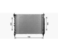 AVA Coolant Radiator CT2083 for CHEVROLET CAPTIVA (2007) 2.2 VCDI etc