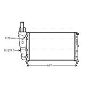 AVA Coolant Radiator FTA2140 for FIAT PUNTO (1994) 1.2 60 etc