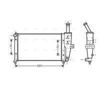 AVA Coolant Radiator FTA2208 for FIAT PUNTO (2000) 1.2 60 etc