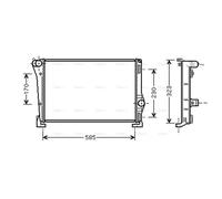 AVA Coolant Radiator FTA2279 for FIAT IDEA (2004) 1.3 JTD MULTIJET etc