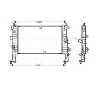 AVA Coolant Radiator OL2346 for OPEL MERIVA (2003) 1.3 CDTI etc
