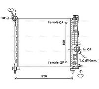 AVA Coolant Radiator OL2681 for OPEL MERIVA (2010) 1.4 ECOTEC etc