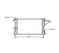 AVA Coolant Radiator OLA2161 for OPEL VECTRA (1989) 1.4 etc