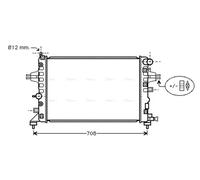 AVA Coolant Radiator OLA2362 for CADILLAC BLS (2006) 1.9 CDTI etc