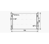 AVA Engine Radiator PE2412 for Citroen C4 Picasso (2013) 1.6 E-HDI/HDI/THP