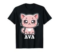 Ava Cute Cat Kitten Design for Girls Name Ava T-Shirt