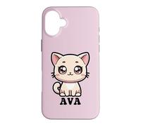 Ava Cute Kitty Cat Design for Girls Name Ava Case for iPhone 16 Plus