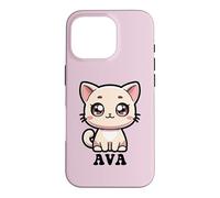 Ava Cute Kitty Cat Design for Girls Name Ava Case for iPhone 16 Pro